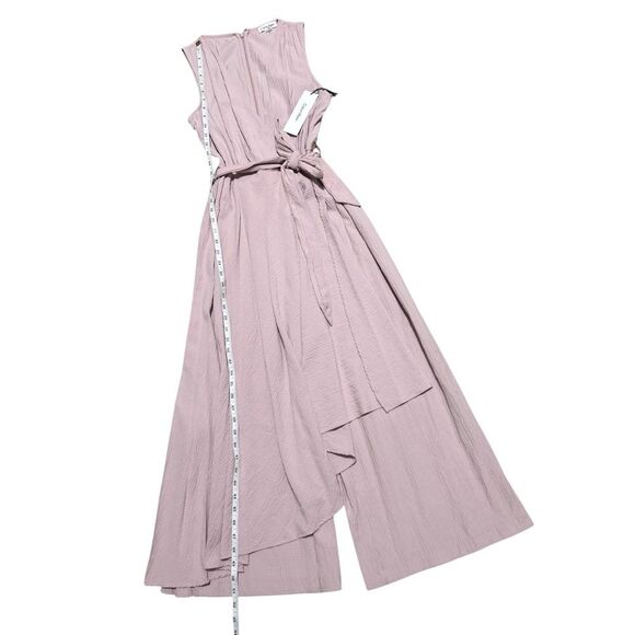 CALVIN KLEIN NWT Dusty Rose Textured Gauze Sleeveless Mock-Wrap Jumpsuit 6 - Picture 8 of 12